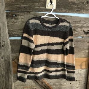 Gerry Weber Size Large Pink/Grey Knit Crew Neck Sweater